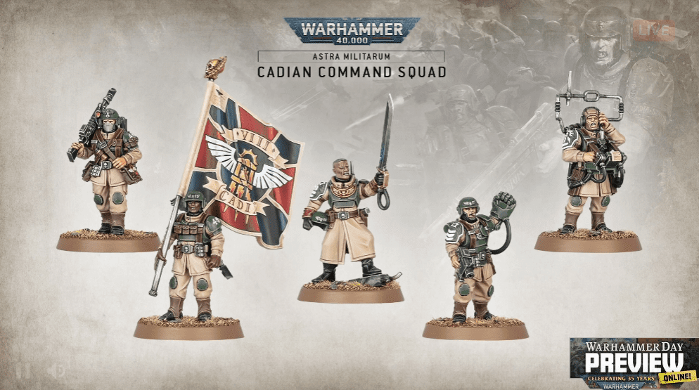cadian army box set imperial guard command squad
