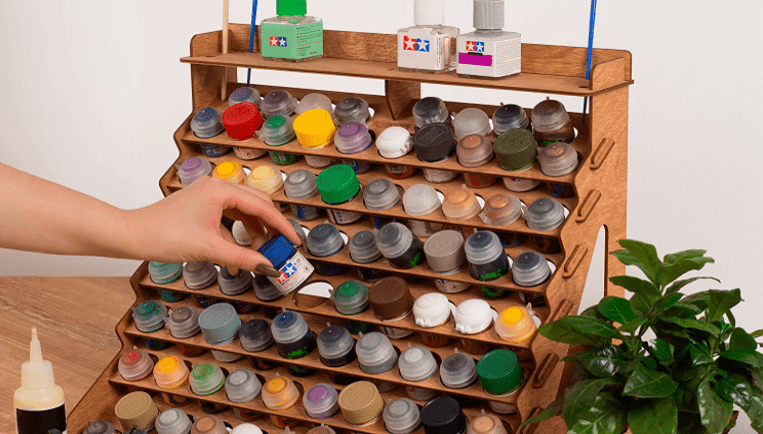 Plydolex Tamiya Paint Rack Organizer with 54 Holes for Miniature