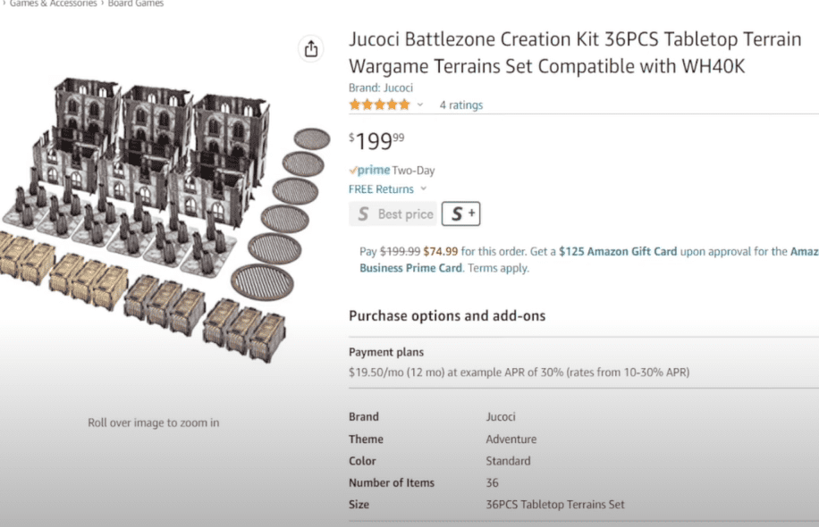 Jucoci Battlezone Creation Kit 36PCS Tabletop Terrain Wargame Terrains Set  Compatible with WH40K