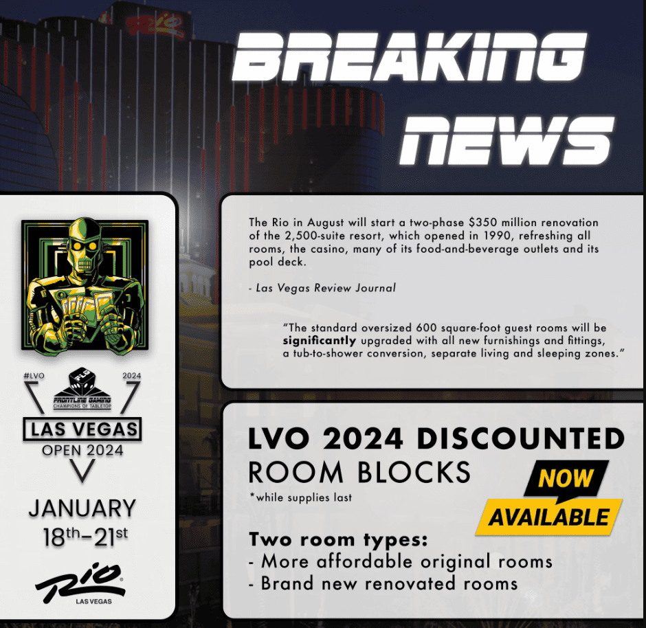 Time to Book Your Room for Frontline Gaming LVO 2024!