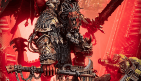 painted angron warhammer 40k model with red background warhammer 40k wal hor