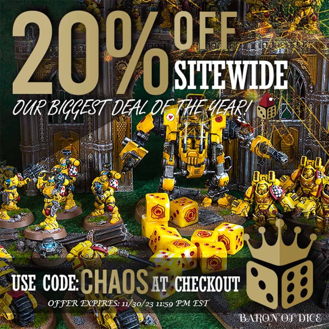 Get 20% Off All Precision Dice Sets Perfect For Warhammer 40k!