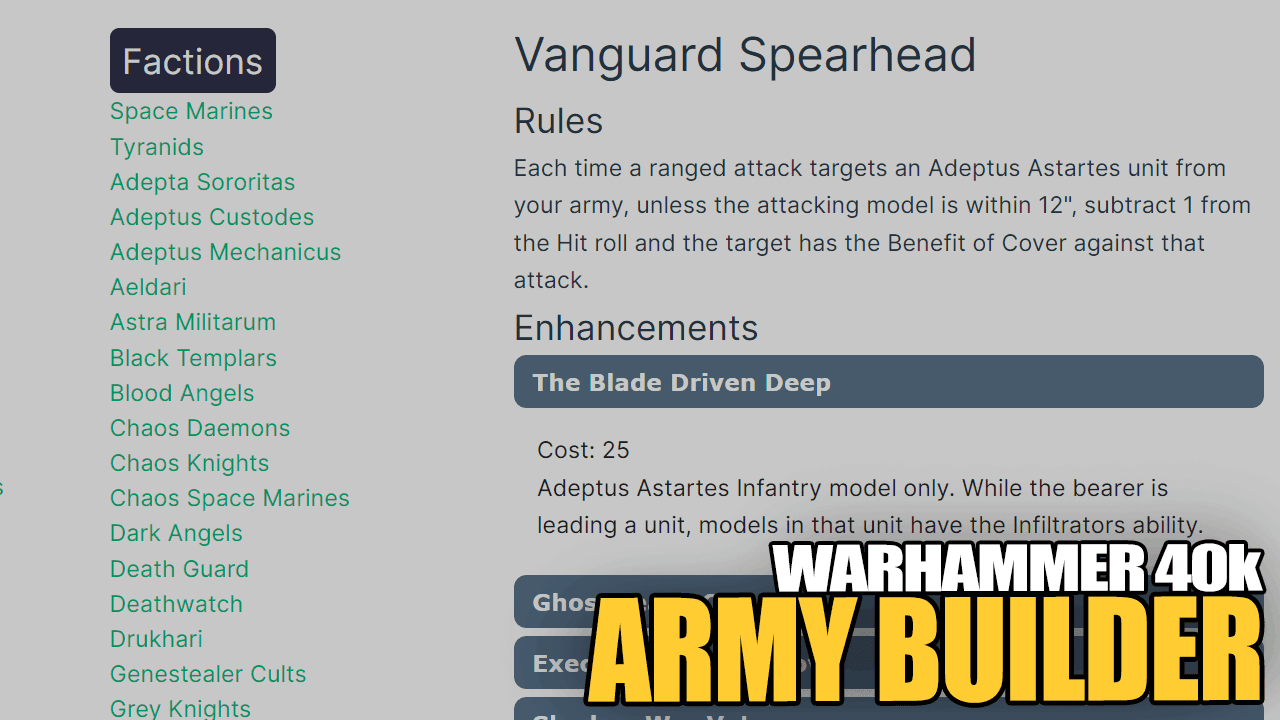 warhammer 40k army builder free 3