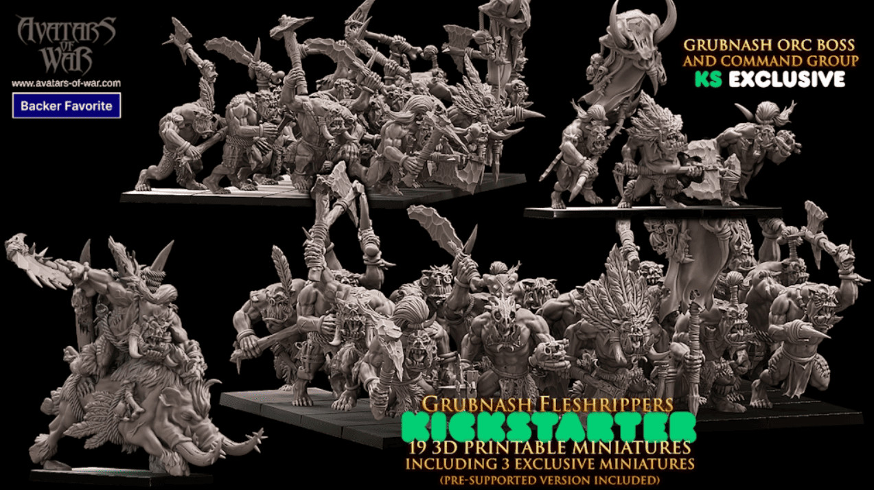 GRUBNASH FLESHRIPPERS, SAVAGE ORCS BY AVATARS OF WAR 