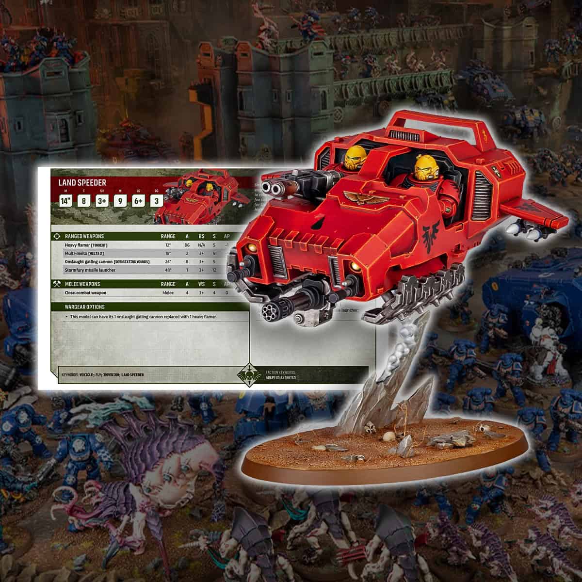 space marine land speeder rules armageddon warhammer 40k