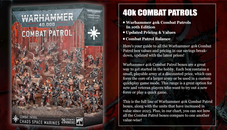 CHaos Combat Patrol space marines value pricing worth it