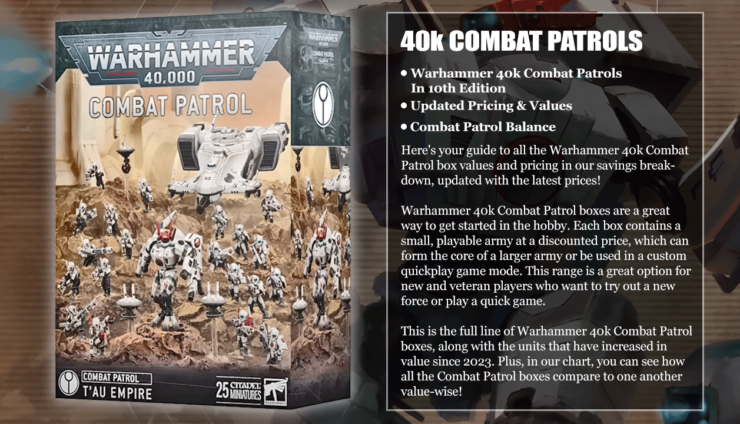 tau combat patrol 10th Edition value pricing