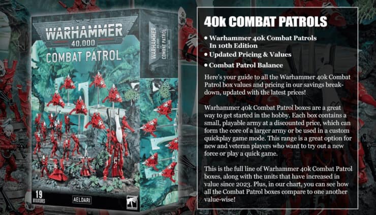 aeldari combat patrol costs value wal hor warhammer 40k