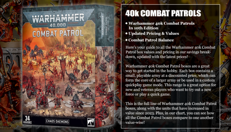 combat patrol chaos daemons warhammer 40k contents pricing value points hor wal