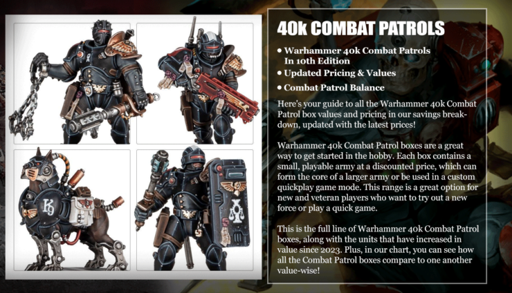 combat patrol inperial agents warhammer 40k value