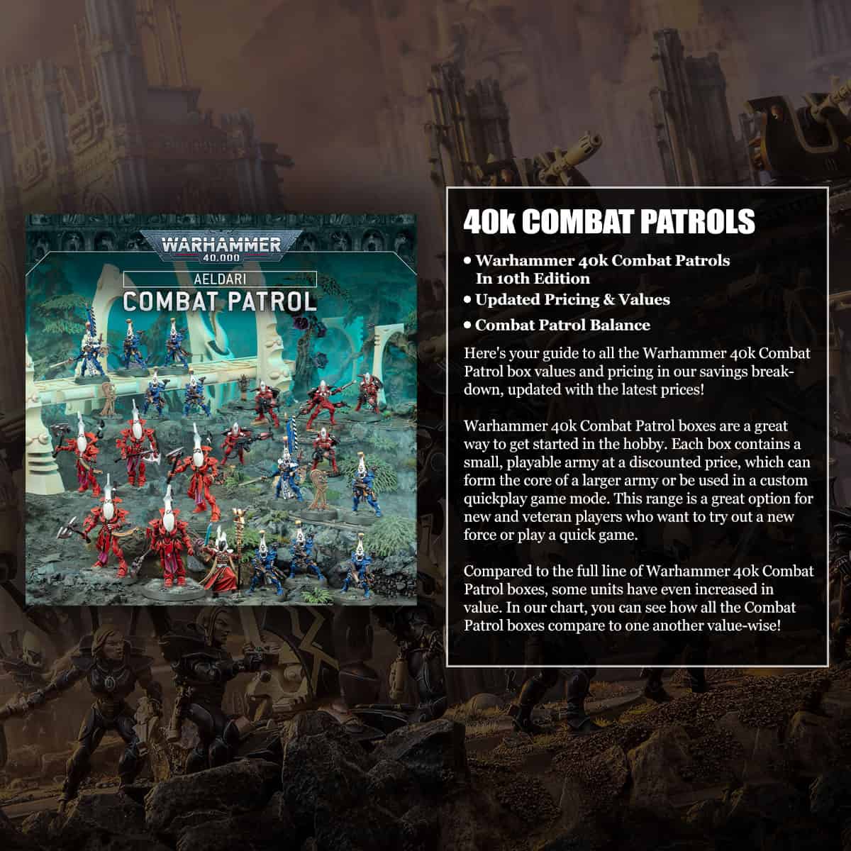 aeldari combat patrol warhammer 40k box art and value image