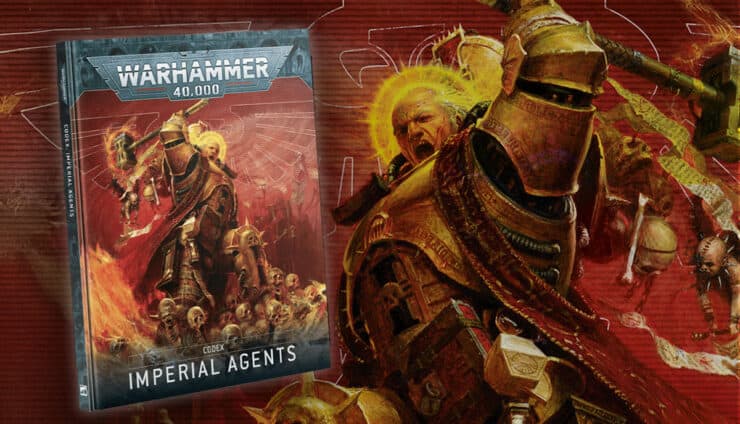imperial agents codex product shot and background art of coates with hammer how to play warhammer 40k