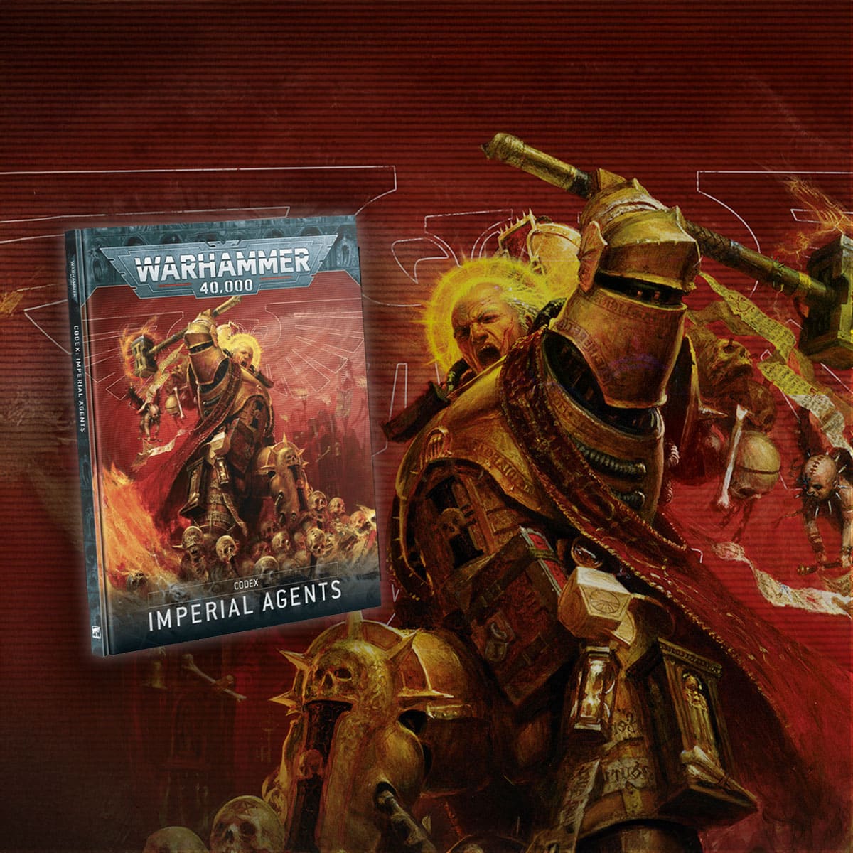 imperial agents codex product shot and background art of coates with hammer how to play warhammer 40k