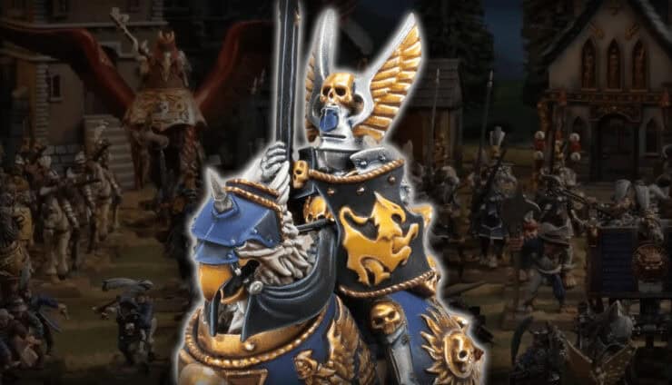 the old world empire of man preview releases new knightly order with terrain and field of models behind