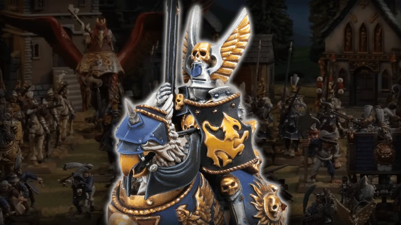 the old world empire of man preview releases new knightly order with terrain and field of models behind