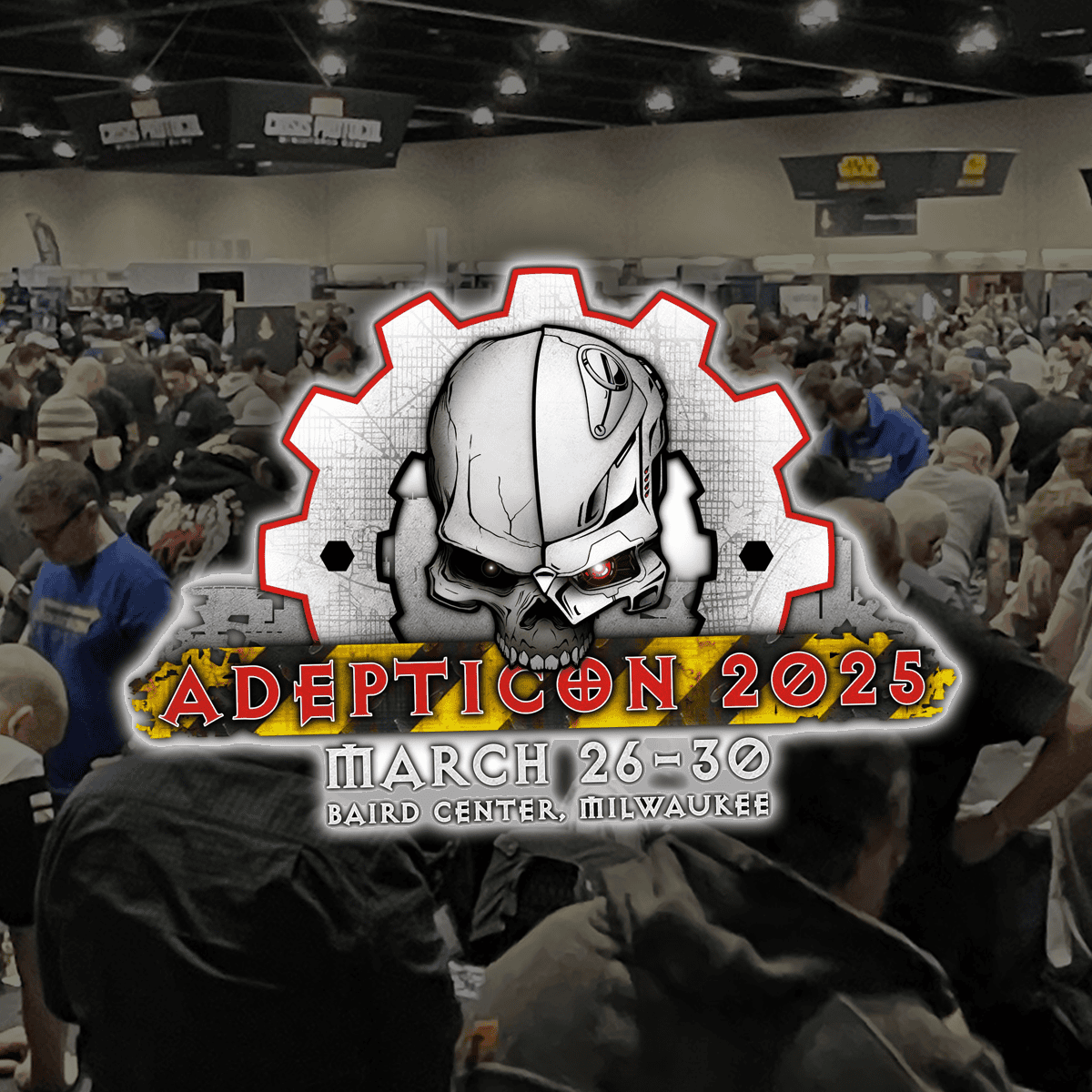 adepticon 2025 logo with huge crowd in the background