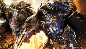 konrad kurze battleing lion el johnson primarch art in forest on fire warhammer 40k 1