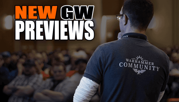 New preview GW Warhammer community presenter facing audience with mic