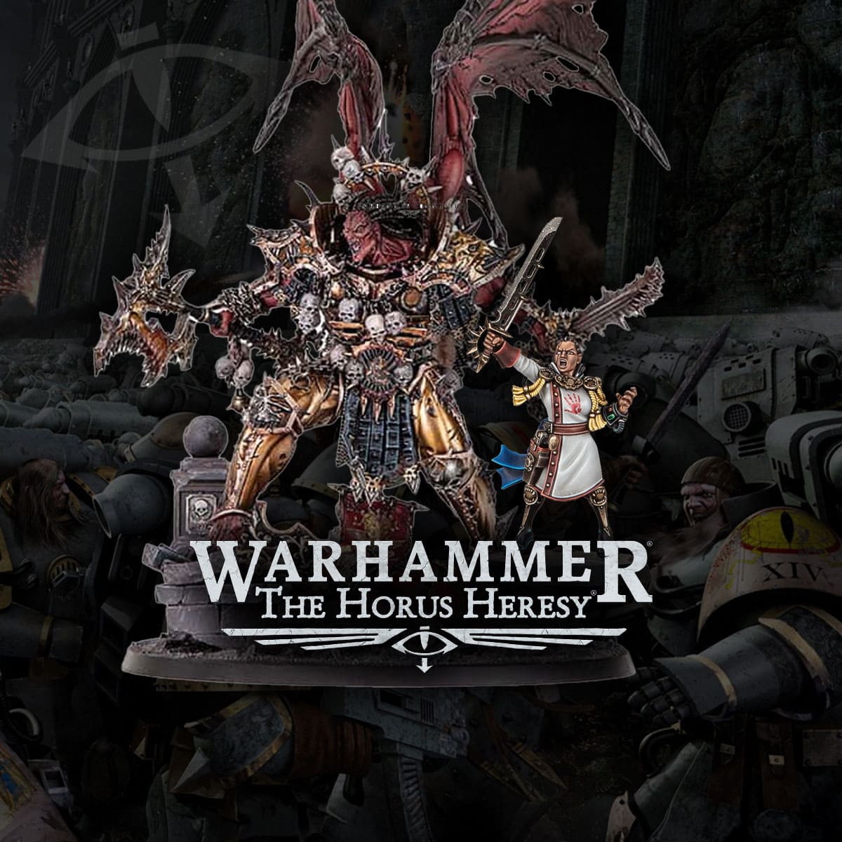 horus heresy painted images of angron transfigured and lotara