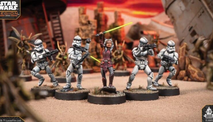 new start wars legion models ashoka, stromtroopers and rebels painted