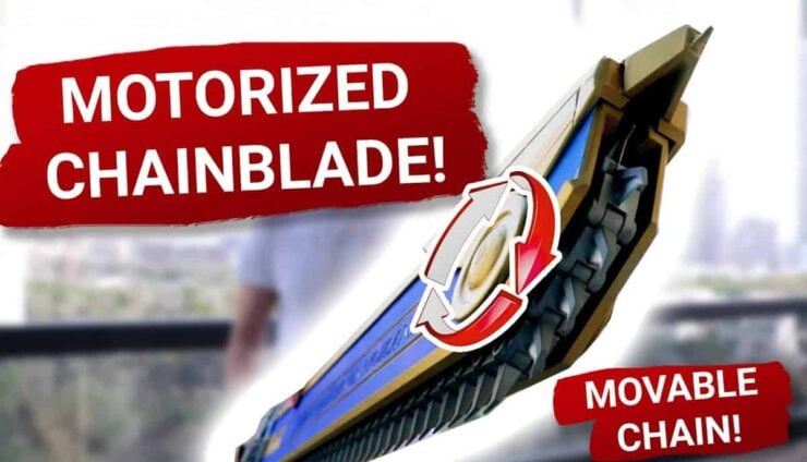 Warhammer 40k chainsword replica real moving 3d print product action shot