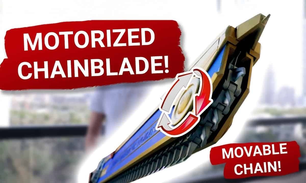 Warhammer 40k chainsword replica real moving 3d print product action shot