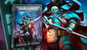 how to play leagues of votann codex product shot with art behind warhammer 40k