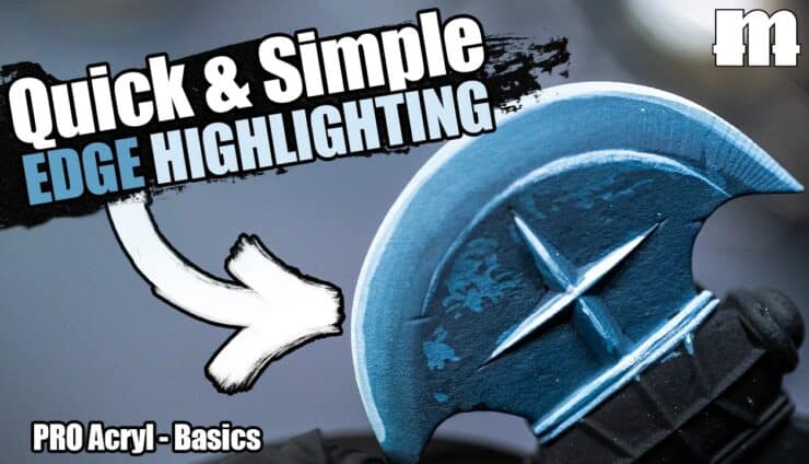 image of a crisp tiel edge highlight on a miniature diamond plate detail how to paint series