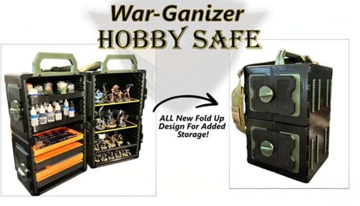 War ganizer hobby safe image of open and closed case kickstarter