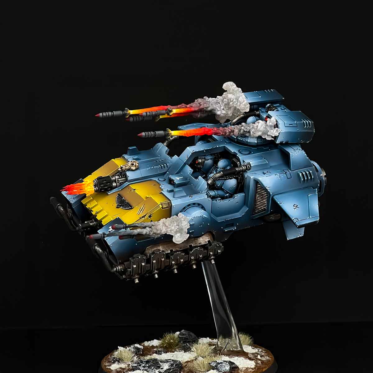 deadly print studio painted effects on a storm speeder wahammer 40k 3d prints