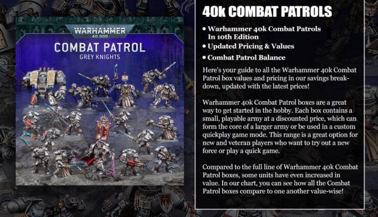 grey knights 2025 combat patrol painted model cotents and info text box warhammer 40k