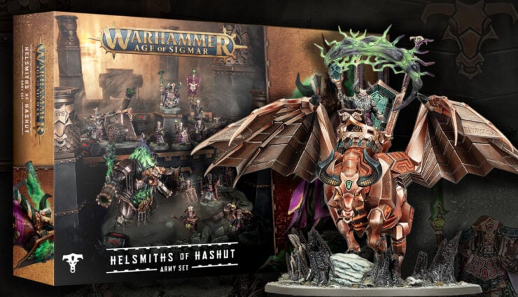 Helsmiths of Hashut army set Chaos Dwarfs Zharrdron painted models product shots age of sigmar