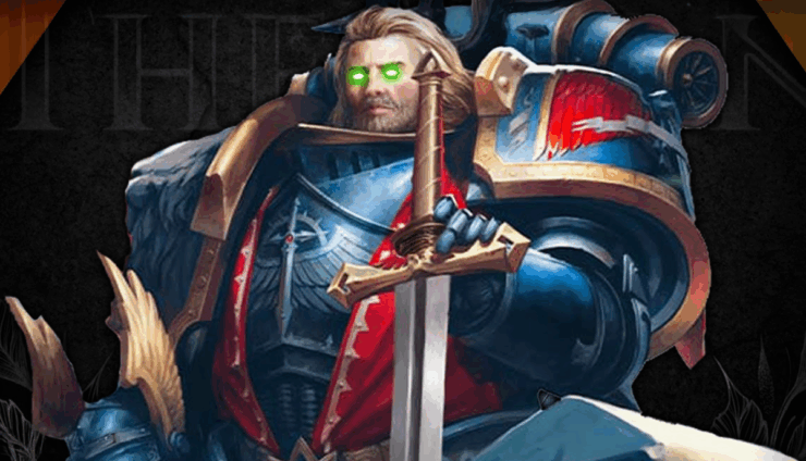 Lion El'Jonson art with lazer eyes 40k primarch dark angels lore