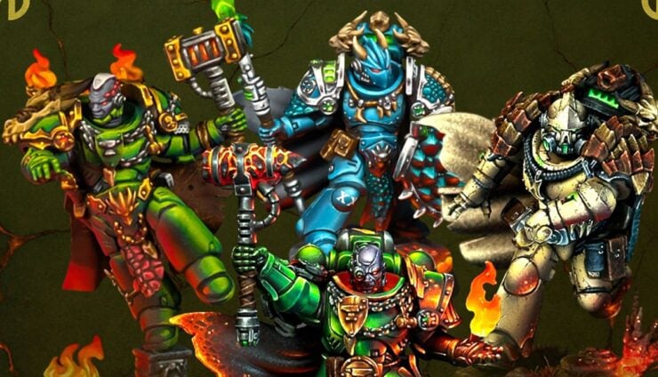 anvil wardens painted miniatures for salamanders chapter of space marines with 3d printed bits