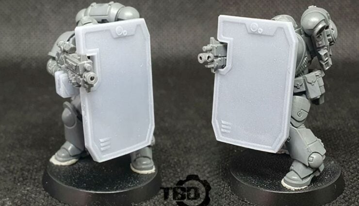 boarding shields bits on 40k primaris space marine model tight bore designs