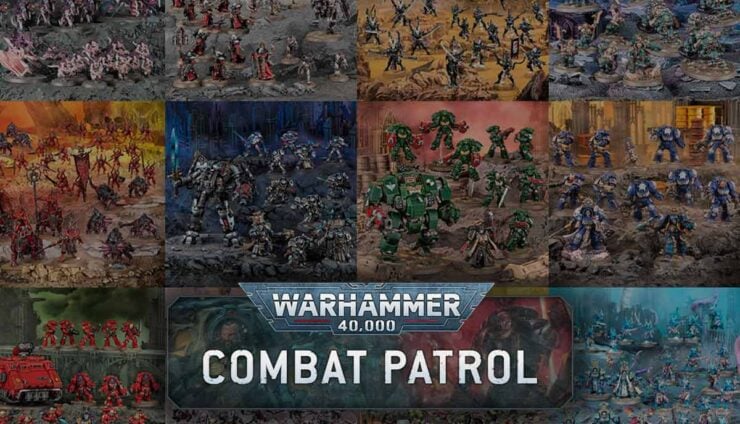 combat patrol background product shots of various box sets paint minis warhammer 40k