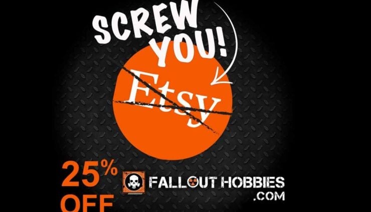 fallout hobbies logo with screw etsy sale