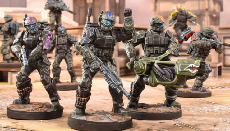 halo odst into hell paint miniatures on desert terrain 1