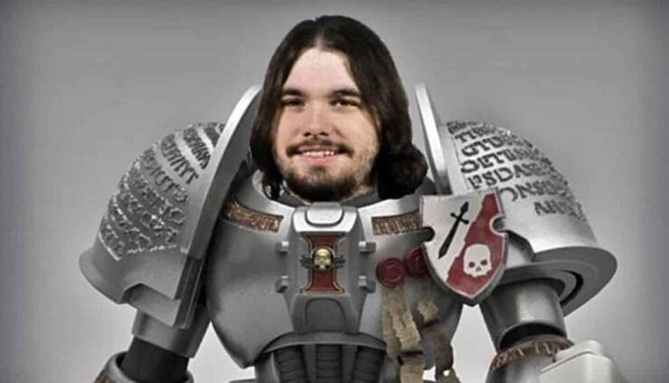 matt ward in suit of grey knight armor warhammer 40k 1