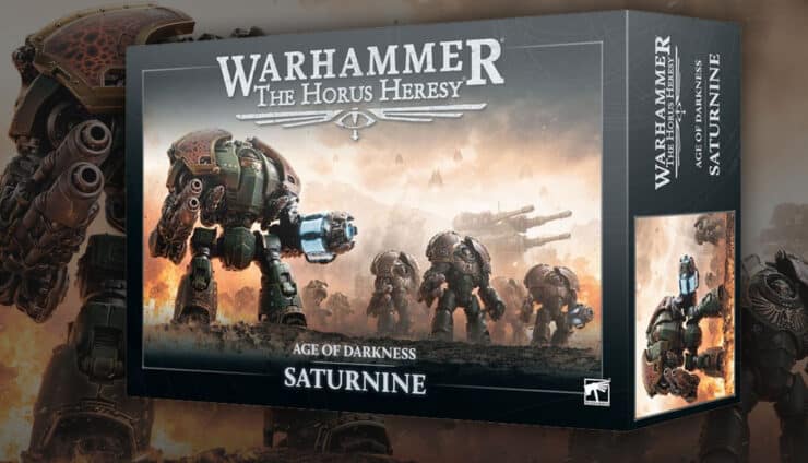 saturnine horus heresy box product image with art shaded in background warhammer games workshop