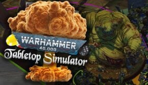warhammer 40k Tabletop simulator logo with digital game being played