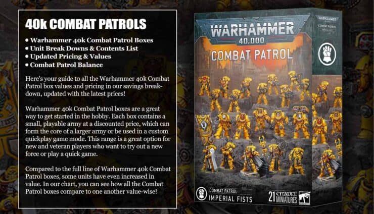 Imperial Fists combat patrol painted images for warhammer 40k box