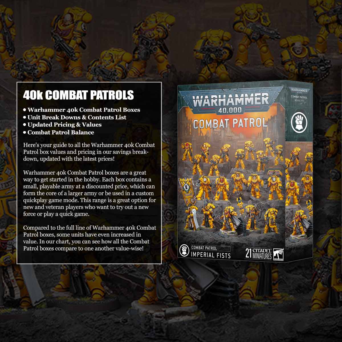 Imperial Fists combat patrol painted images for warhammer 40k box