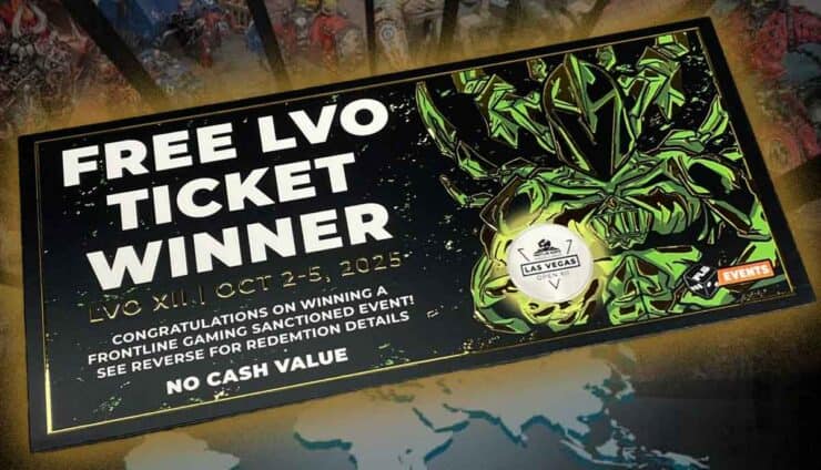 LVO free ticket graphic with physical ticket in gold foil