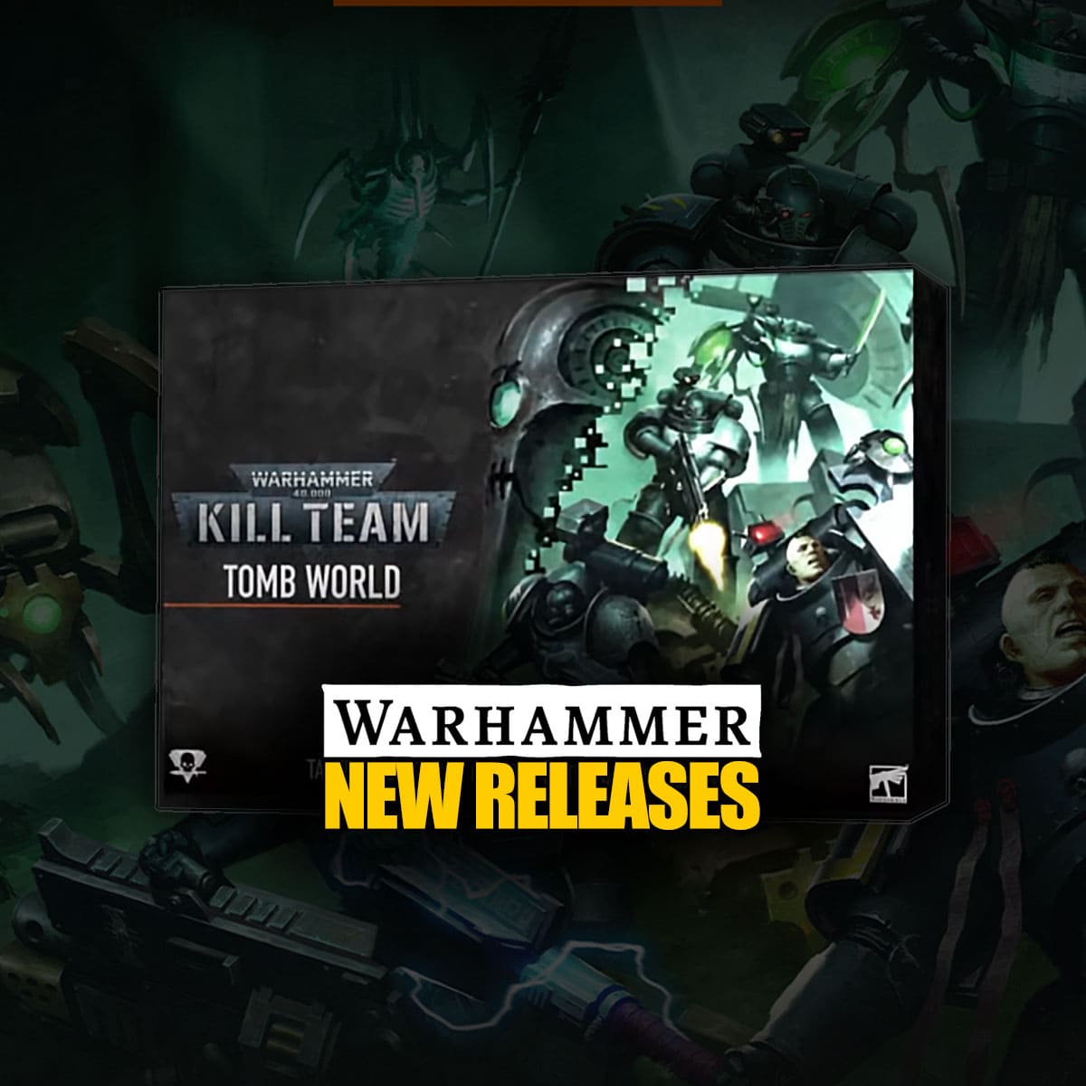 kill team tomb world box art new warhammer pre order release with art behind