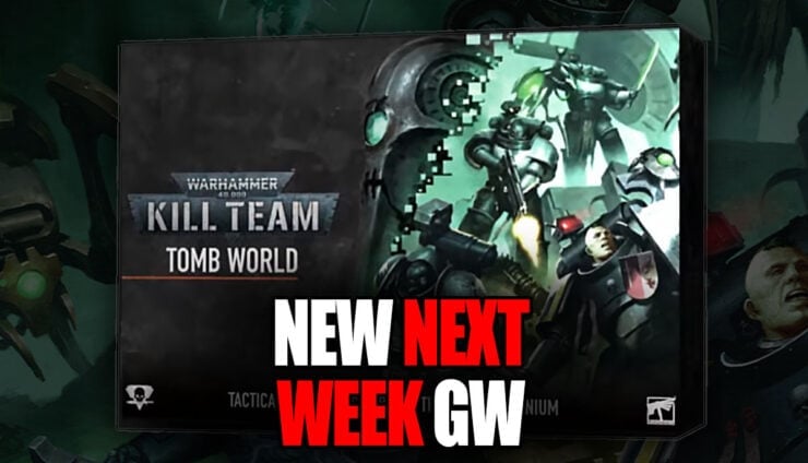 new next week logo kill team tomb world box art new warhammer pre order release with art behind