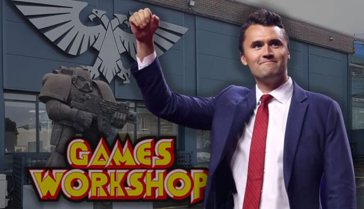 Games workshop employee comments charlie kirk death gw logo and HQ background