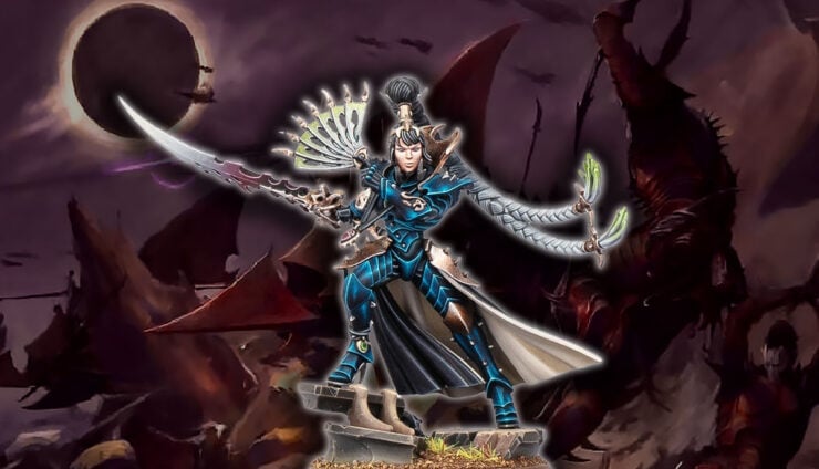 NEW DRUKHARI MODELS LADY MALYS PAINTED WITH RAIDER BACKGROUND ART WARHAMEMR 40K
