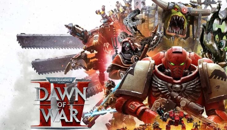dawn of war 4 poster art of space marines and orks with logo for game steam review release dates