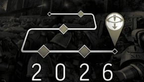 horus heresy 2026 roamap with 2026 date and horus risng artwork